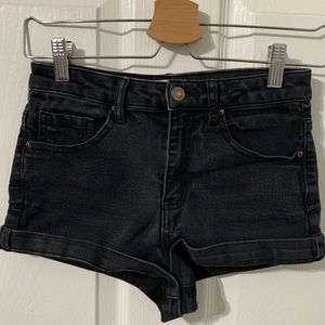Black Denim Cutoff Shorts